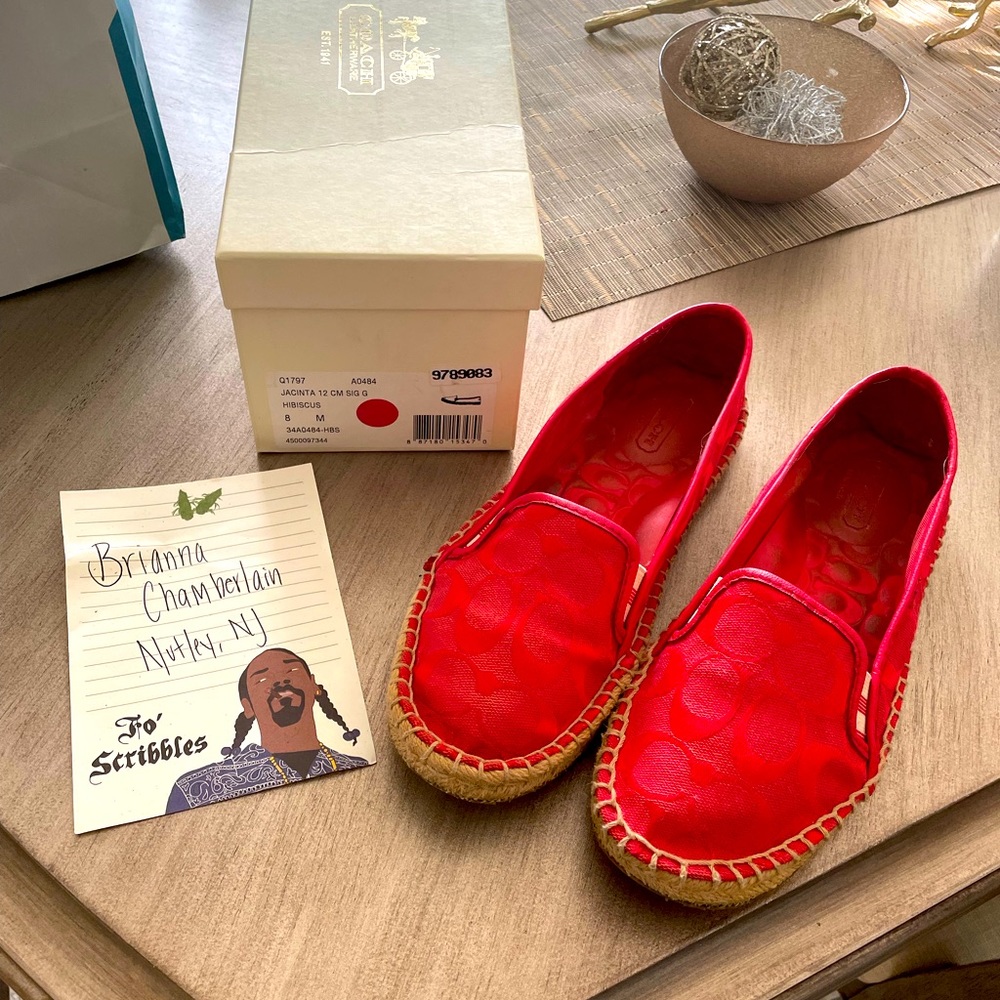 💖 EUC Coach Jacinta Espadrille in Hibiscus